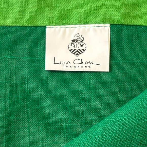 Oversized or Large Green Hemmed 100% Linen Napkins or Table Toppers Set of 6 - Picture 5 of 7